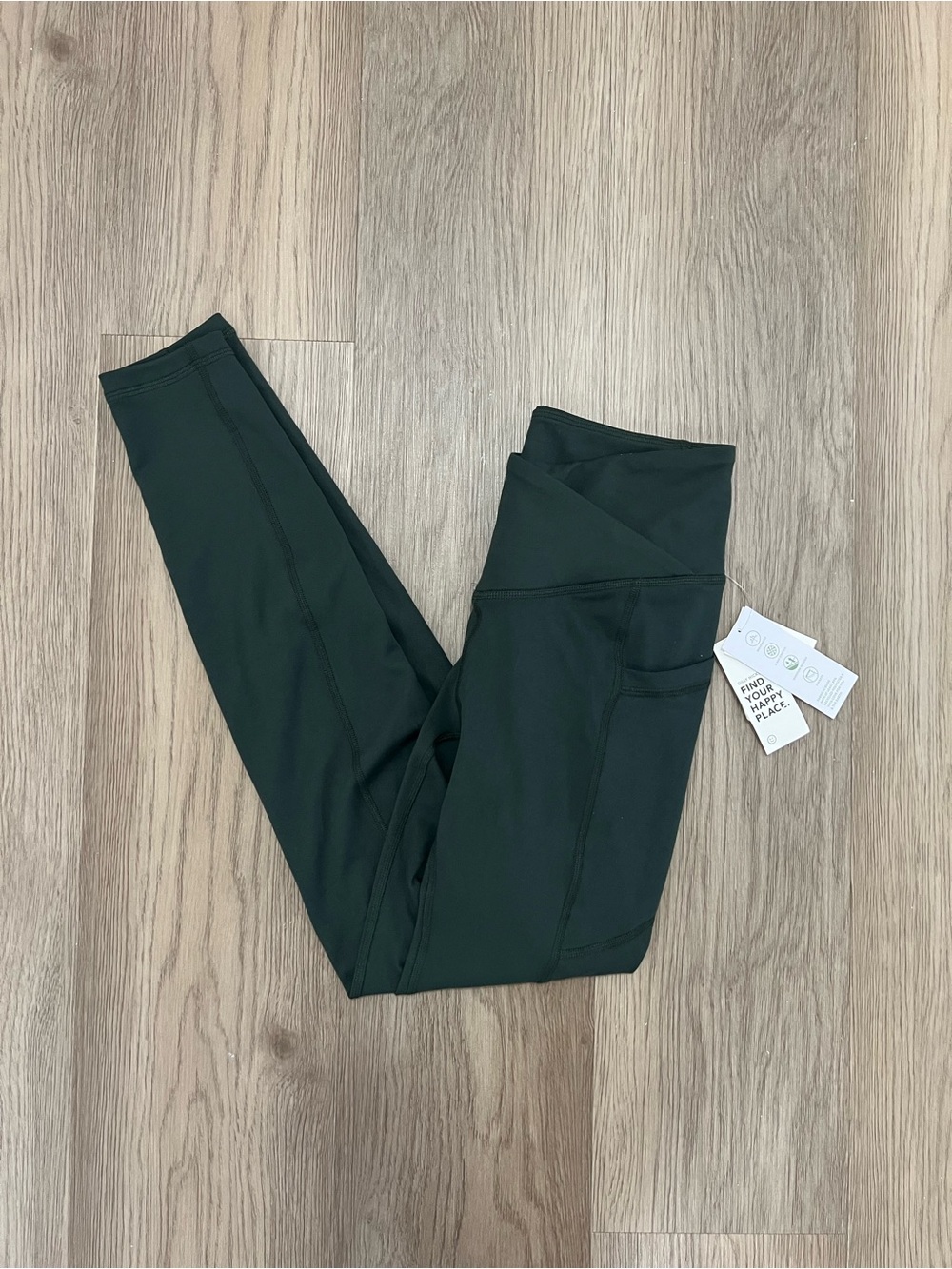 Gilly Hicks Go Recharge Leggings Small NWT Dark Green High Rise Pocket